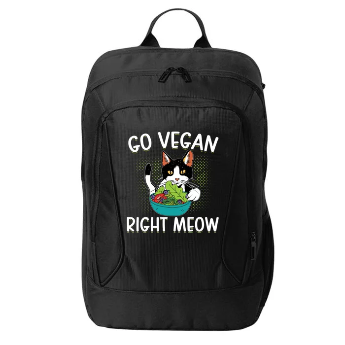 Go Vegan Right Meow Cat Vegan Vegetable Diet Cute Gift City Backpack