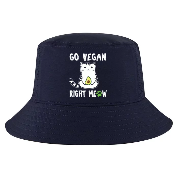 Go Vegan Right Meow Funny Avogato Cool Gift Cool Comfort Performance Bucket Hat