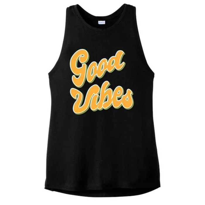 Good Vibes Retro Fun Ladies Tri-Blend Wicking Tank