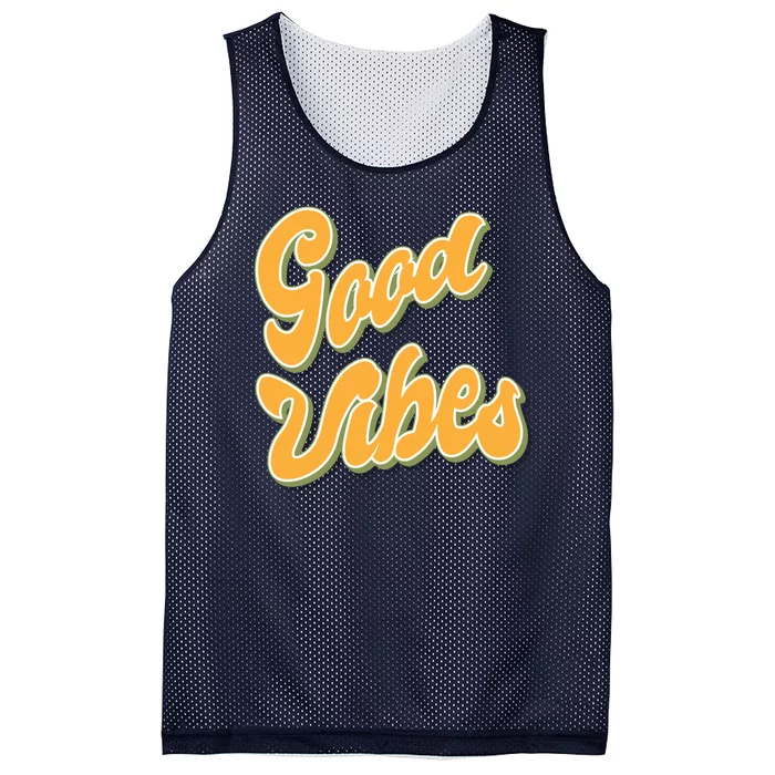 Good Vibes Retro Fun Mesh Reversible Basketball Jersey Tank