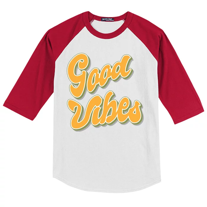 Good Vibes Retro Fun Kids Colorblock Raglan Jersey