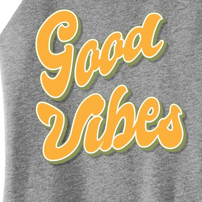 Good Vibes Retro Fun Women’s Perfect Tri Rocker Tank