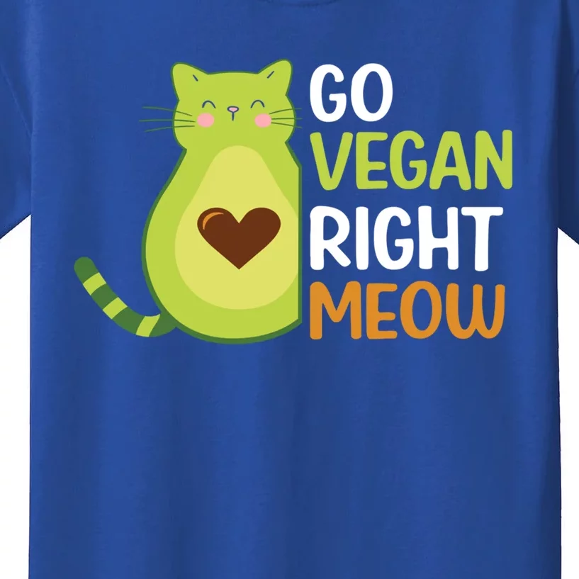 Go Vegan Right Meow Gift Kids T-Shirt