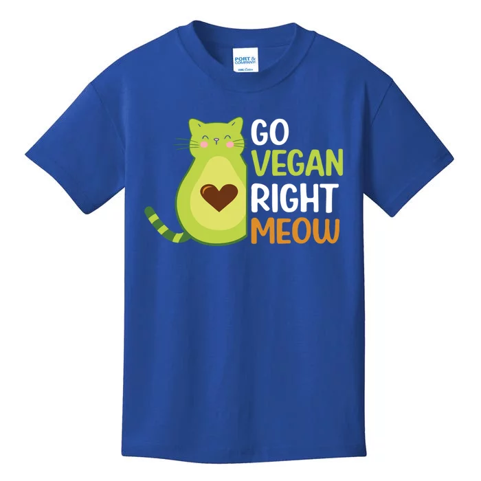 Go Vegan Right Meow Gift Kids T-Shirt