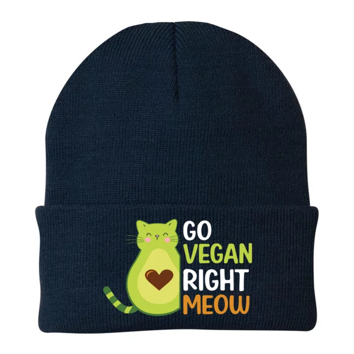 Go Vegan Right Meow Gift Knit Cap Winter Beanie