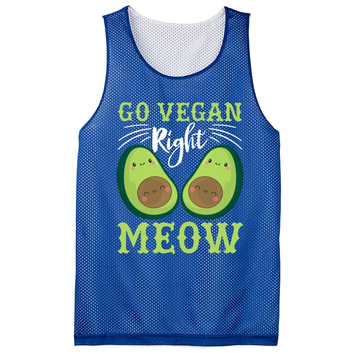 Go Vegan Right Meow Veganism Design For Vegans Funny Gift Mesh Reversible Basketball Jersey Tank