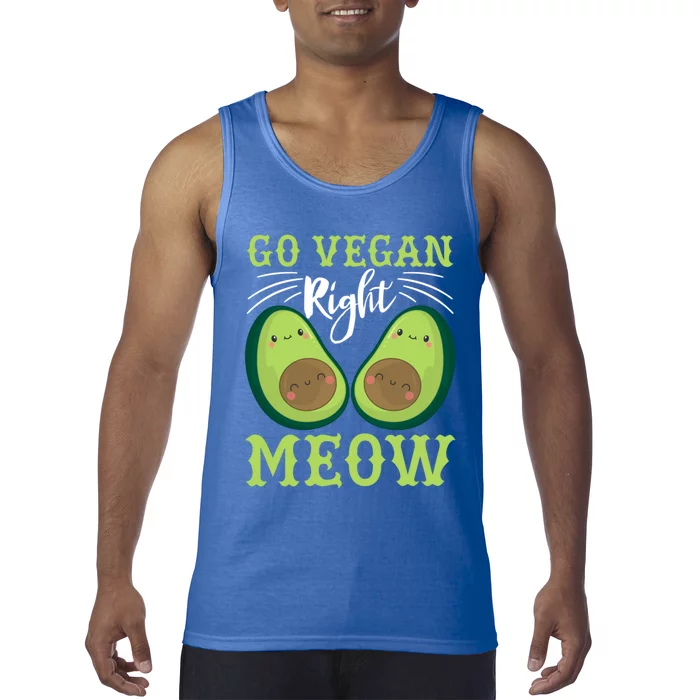 Go Vegan Right Meow Veganism Design For Vegans Funny Gift Tank Top