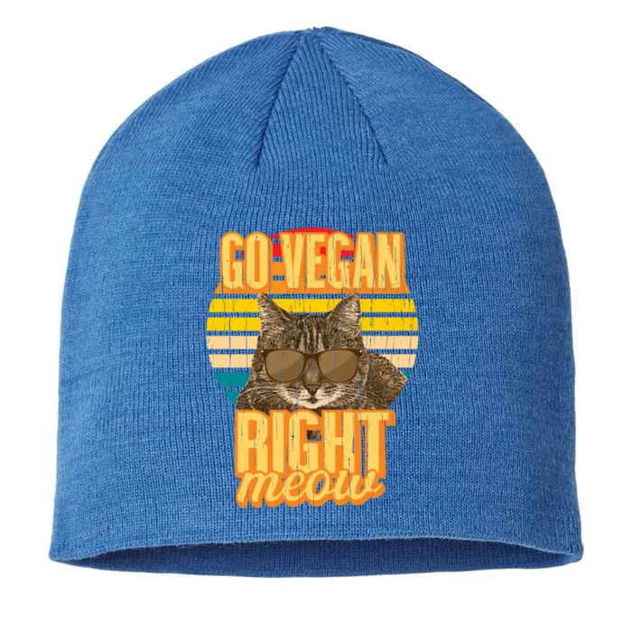 Go Vegan Right Meow Vegetarian Cool Gift 8 1/2in Sustainable Knit Beanie