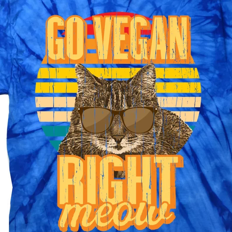 Go Vegan Right Meow Vegetarian Cool Gift Tie-Dye T-Shirt