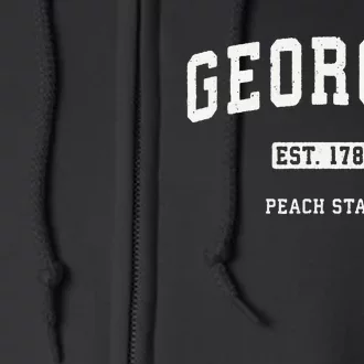 Georgia Vintage Sports Design Retro Varsity Full Zip Hoodie