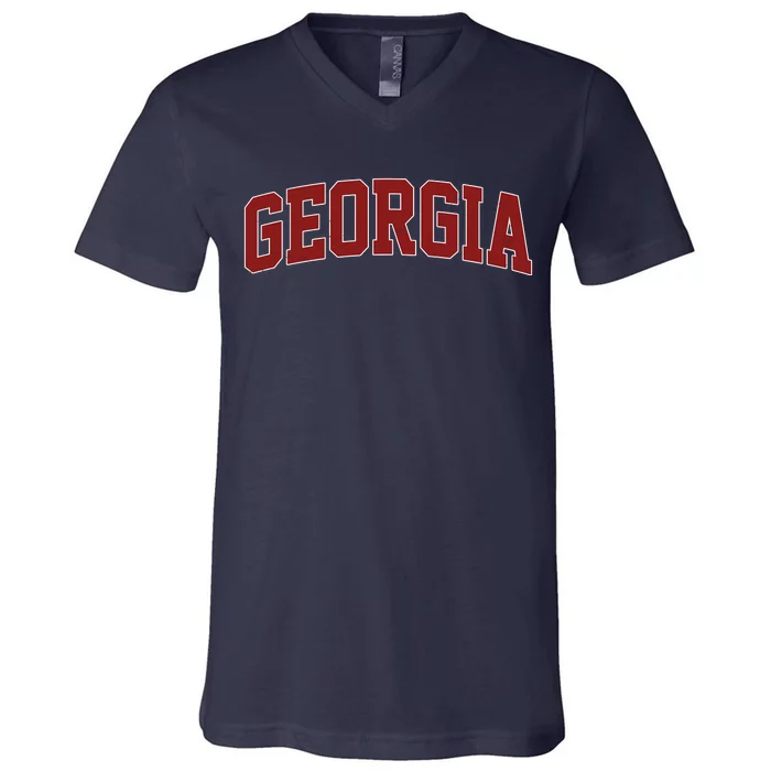 Georgia Vintage Sport Lover V-Neck T-Shirt