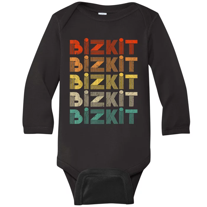 Grunge Vintage Style Black Baby Long Sleeve Bodysuit