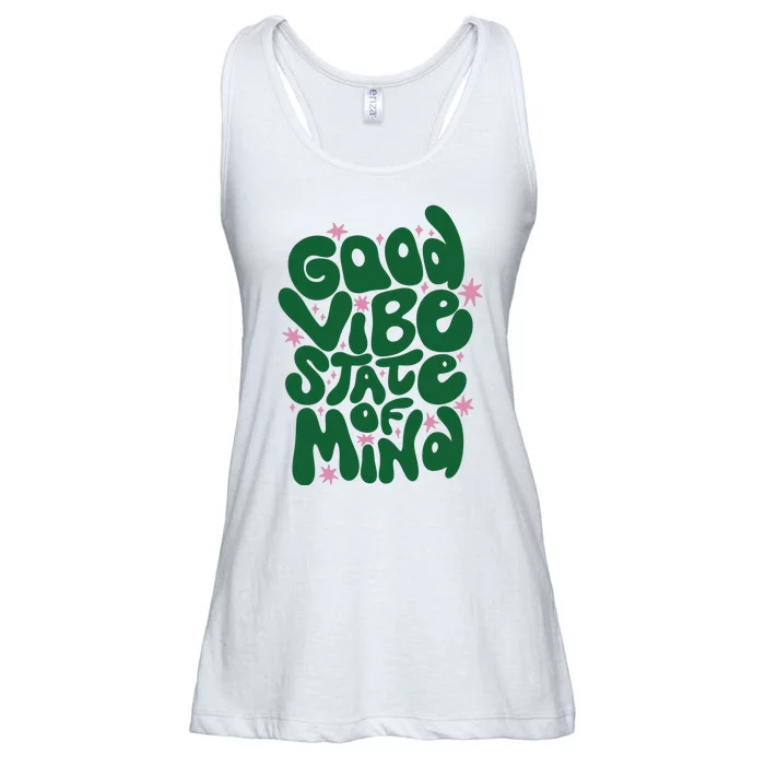 Good Vibe State Of Mind Retro Quote Ladies Essential Flowy Tank