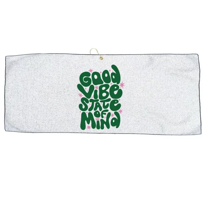 Good Vibe State Of Mind Retro Quote Large Microfiber Waffle Golf Towel