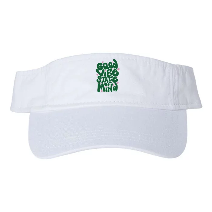 Good Vibe State Of Mind Retro Quote Valucap Bio-Washed Visor