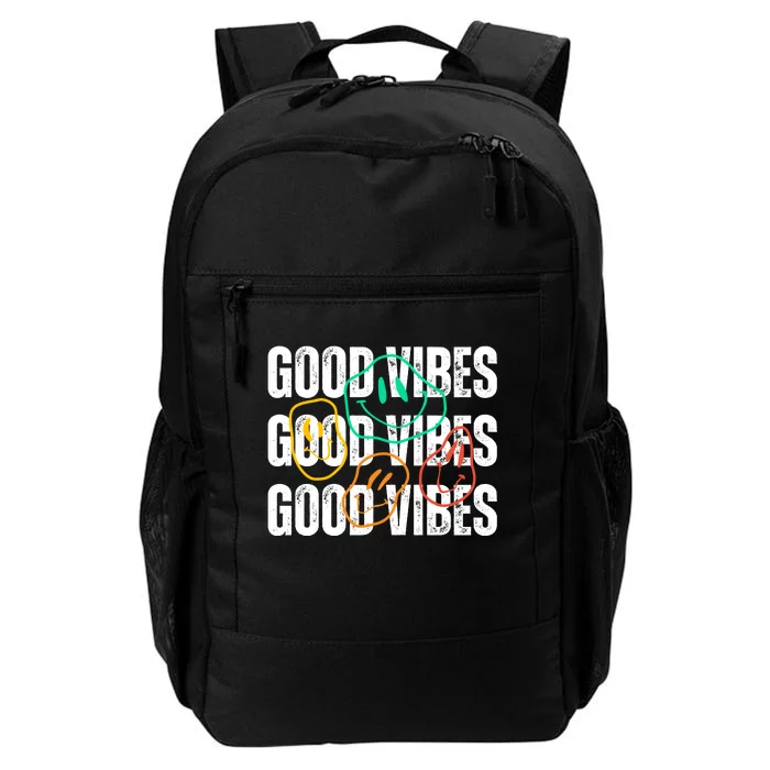 Good Vibes Smiley Retro Vintage Daily Commute Backpack