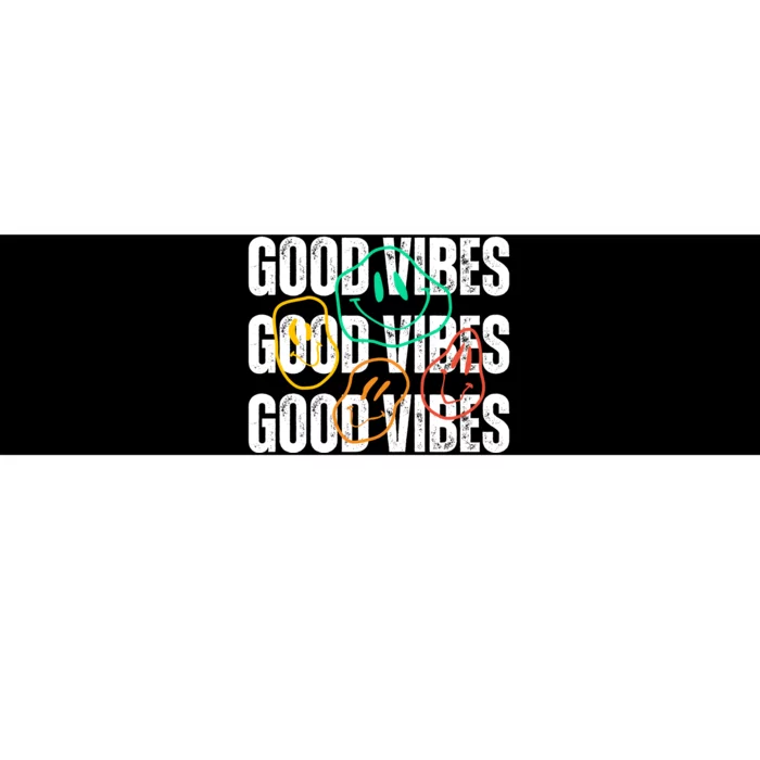 Good Vibes Smiley Retro Vintage Bumper Sticker