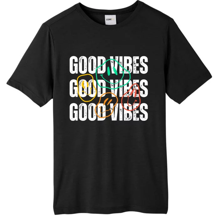 Good Vibes Smiley Retro Vintage ChromaSoft Performance T-Shirt