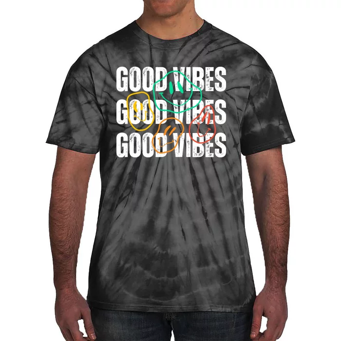 Good Vibes Smiley Retro Vintage Tie-Dye T-Shirt