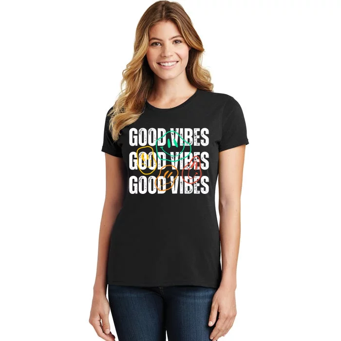 Good Vibes Smiley Retro Vintage Women's T-Shirt