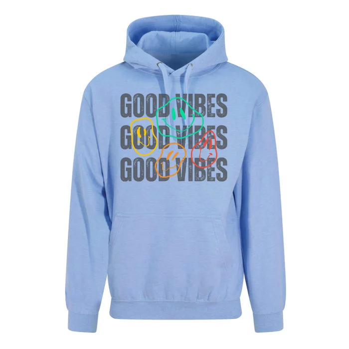 Good Vibes Smiley Retro Vintage Unisex Surf Hoodie