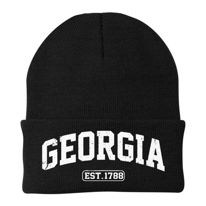 Georgia Vintage State Athletic Style Knit Cap Winter Beanie