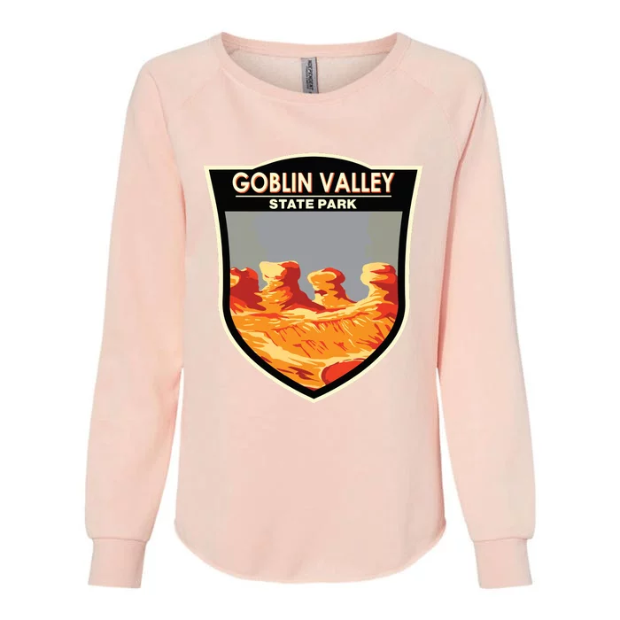 Goblin Valley State Park Utah Badge Vintage Womens California Wash Sweatshirt