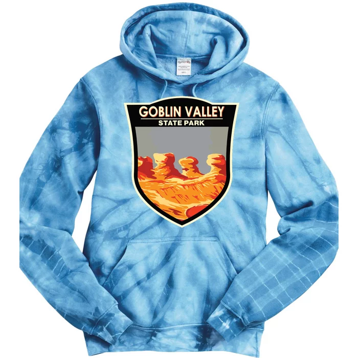 Goblin Valley State Park Utah Badge Vintage Tie Dye Hoodie