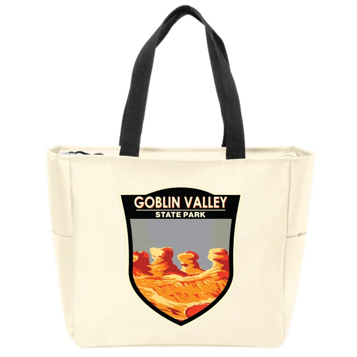 Goblin Valley State Park Utah Badge Vintage Zip Tote Bag