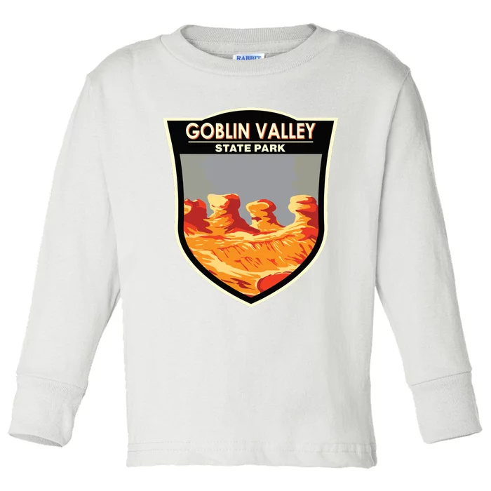 Goblin Valley State Park Utah Badge Vintage Toddler Long Sleeve Shirt