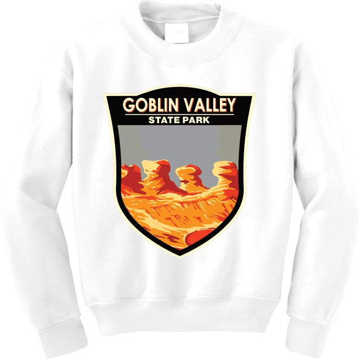 Goblin Valley State Park Utah Badge Vintage Kids Sweatshirt