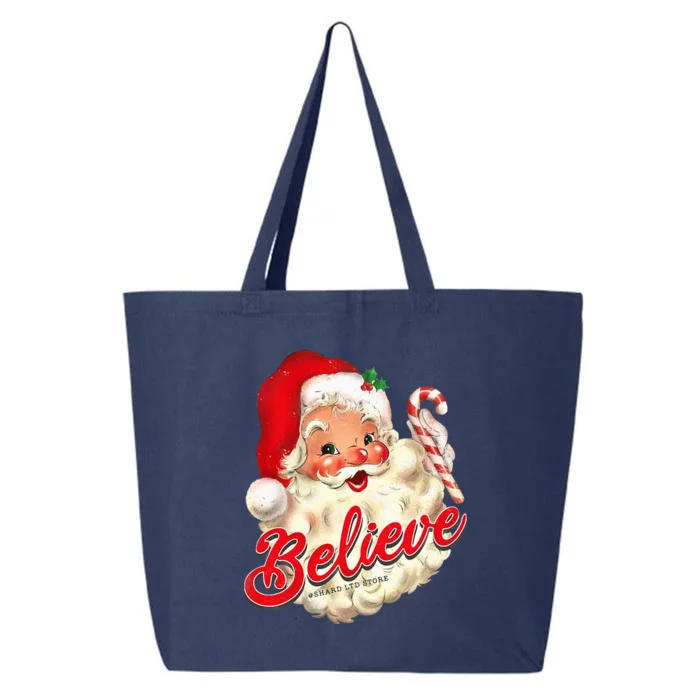 Groovy Vintage Santa Claus Merry Christmas 25L Jumbo Tote