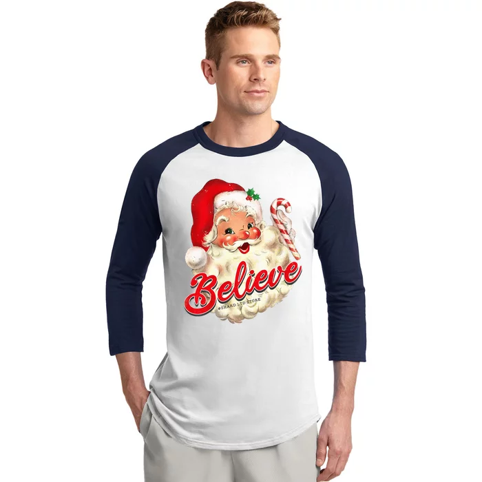 Groovy Vintage Santa Claus Merry Christmas Baseball Sleeve Shirt