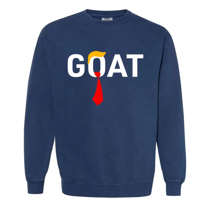 Goat Vote Trump 2024 Funny Support Republican Pro America Garment-Dyed Sweatshirt