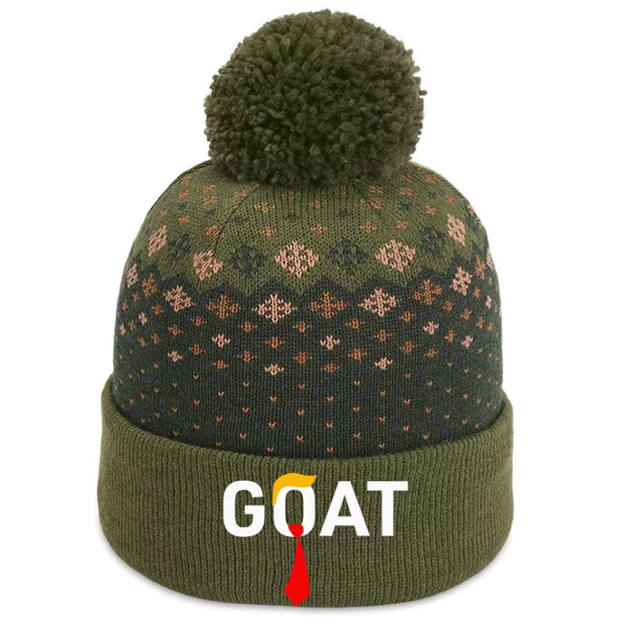 Goat Vote Trump 2024 Funny Support Republican The Baniff Cuffed Pom Beanie