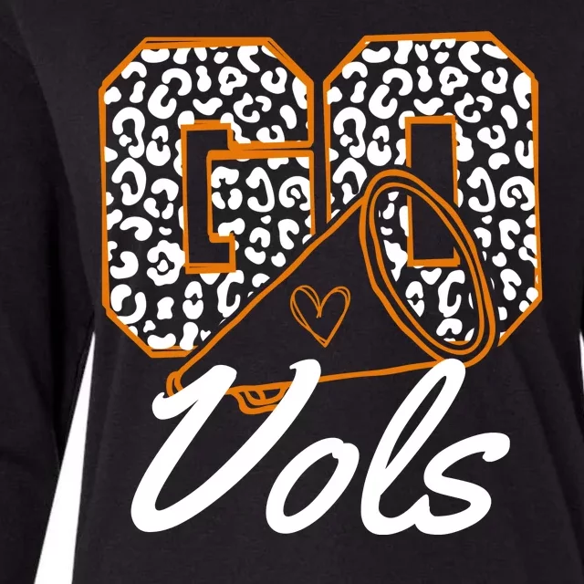 Go Vols Tennessee Football Cheetah Womens Cotton Relaxed Long Sleeve T-Shirt