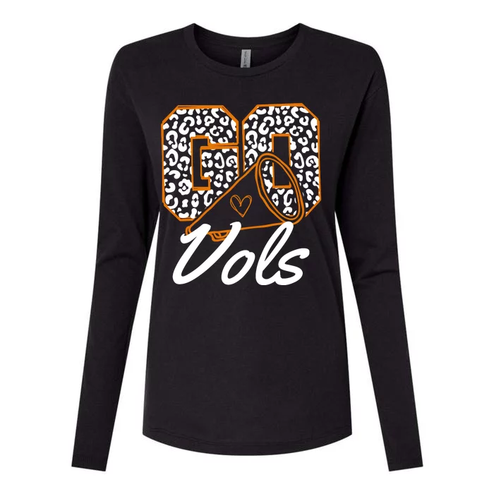 Go Vols Tennessee Football Cheetah Womens Cotton Relaxed Long Sleeve T-Shirt