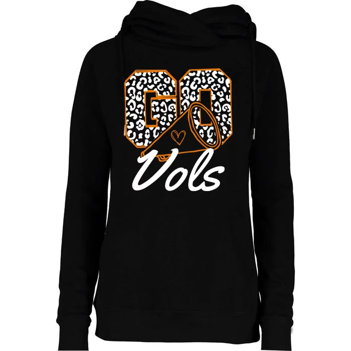 Go Vols Tennessee Football Cheetah Womens Funnel Neck Pullover Hood