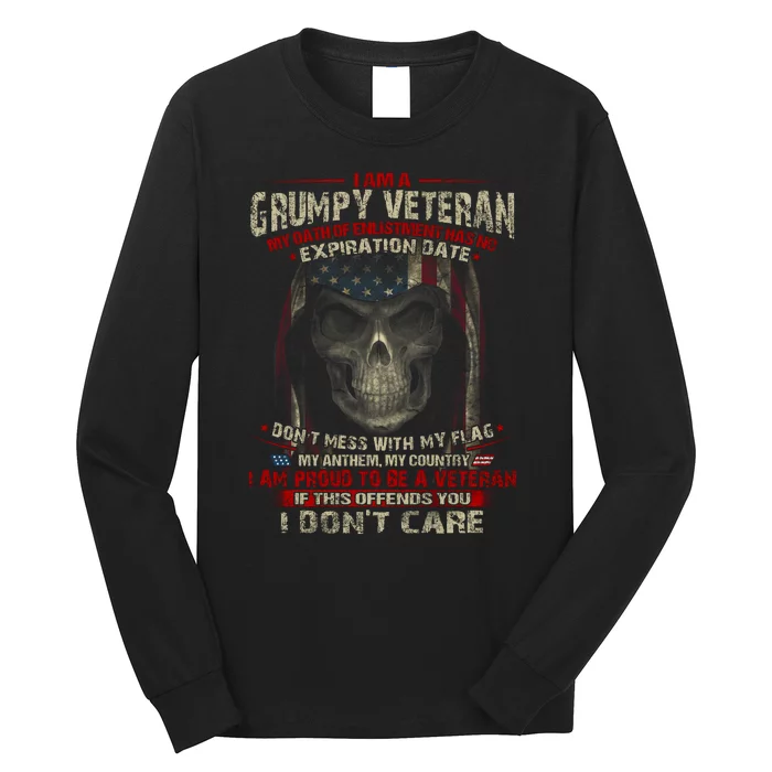 Grumpy Veteran USA Flag Long Sleeve Shirt