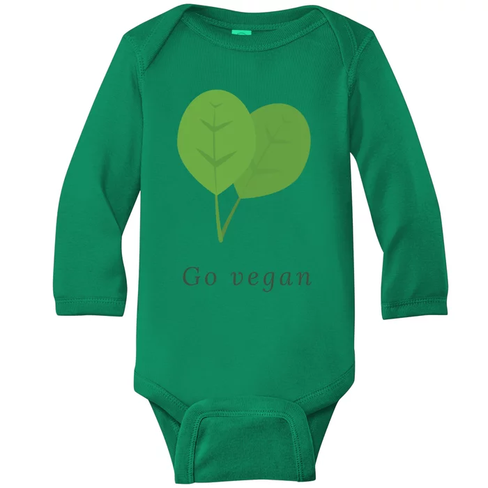 Go Vegan Vegetarian Style Vegan Style Botanical Vegan Month Baby Long Sleeve Bodysuit