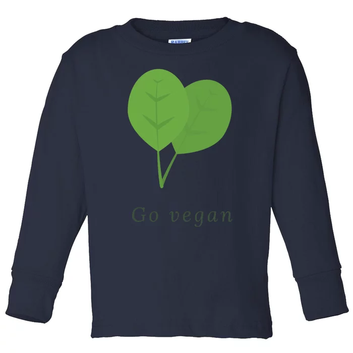 Go Vegan Vegetarian Style Vegan Style Botanical Vegan Month Toddler Long Sleeve Shirt