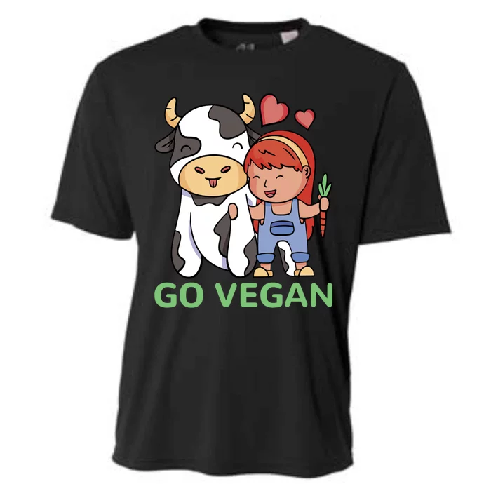 Go Vegan Veggie Lover Vegan Gift Cooling Performance Crew T-Shirt