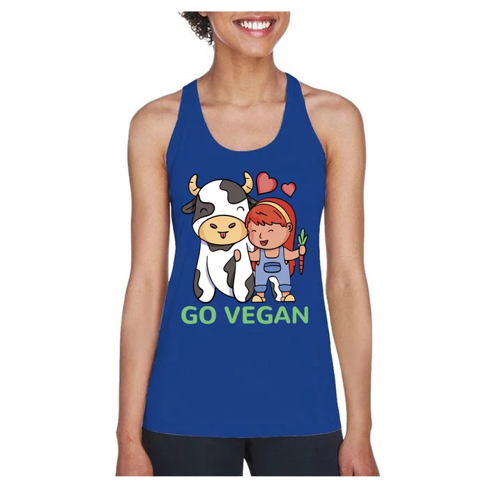 Go Vegan Veggie Lover Vegan Gift Women's Racerback Tank