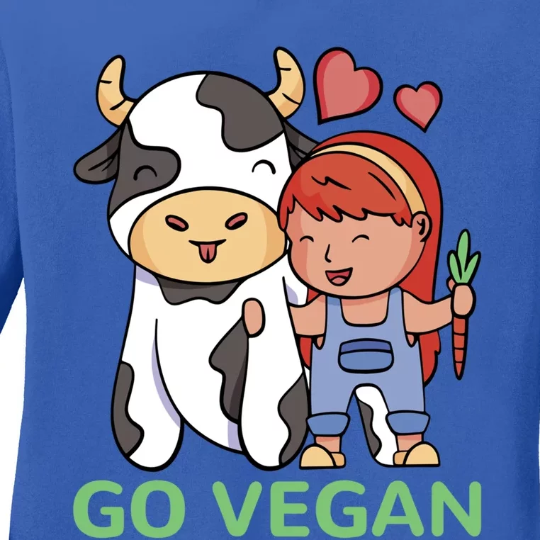 Go Vegan Veggie Lover Vegan Gift Ladies Long Sleeve Shirt