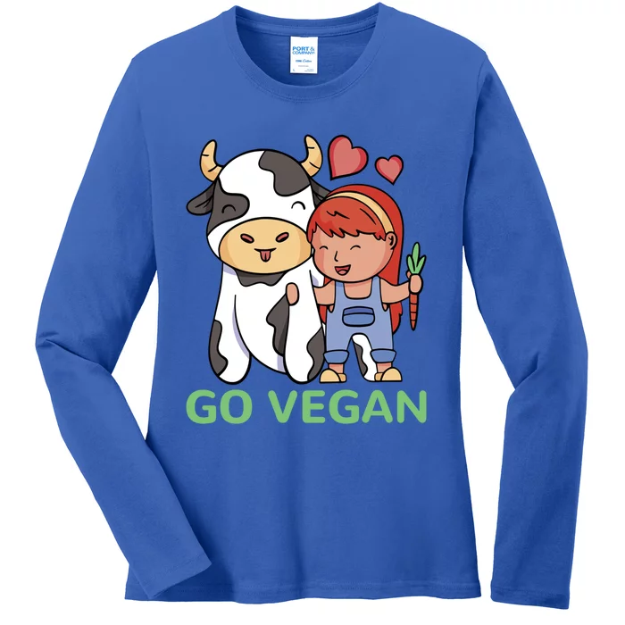 Go Vegan Veggie Lover Vegan Gift Ladies Long Sleeve Shirt