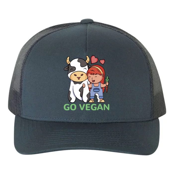 Go Vegan Veggie Lover Vegan Gift Yupoong Adult 5-Panel Trucker Hat