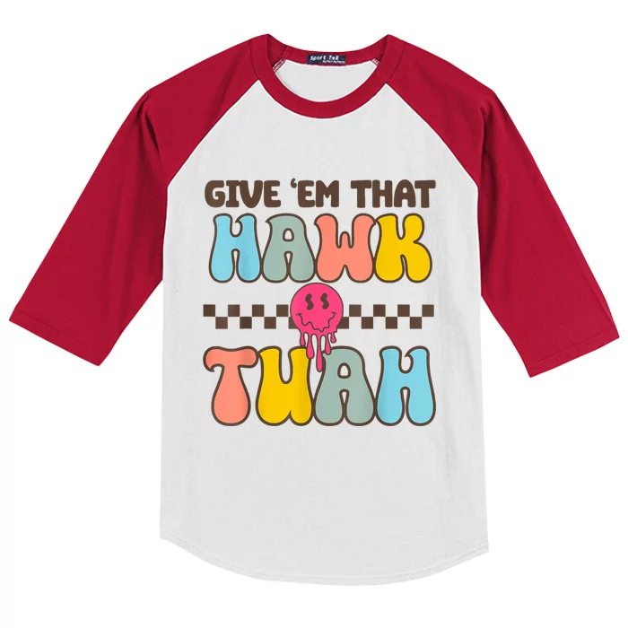 Groovy Viral Video Western Country Accent Hawk Tush Meme Gift Kids Colorblock Raglan Jersey