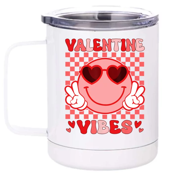 Groovy Valentine Vibes Valentines Day Front & Back 12oz Stainless Steel Tumbler Cup