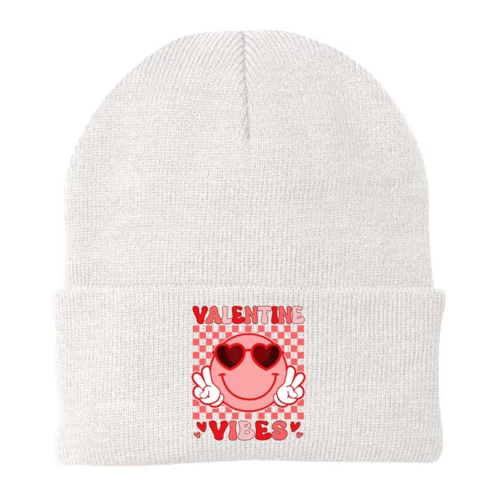 Groovy Valentine Vibes Valentines Day Knit Cap Winter Beanie