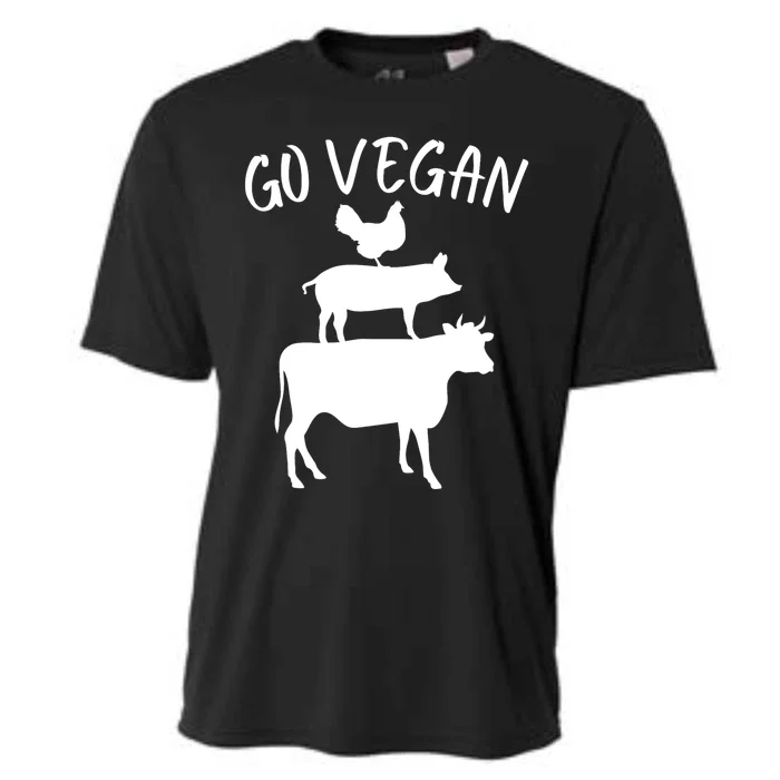 Go Vegan Vegetarian Veganism Diet Men Women Funny Vegan Cooling Performance Crew T-Shirt